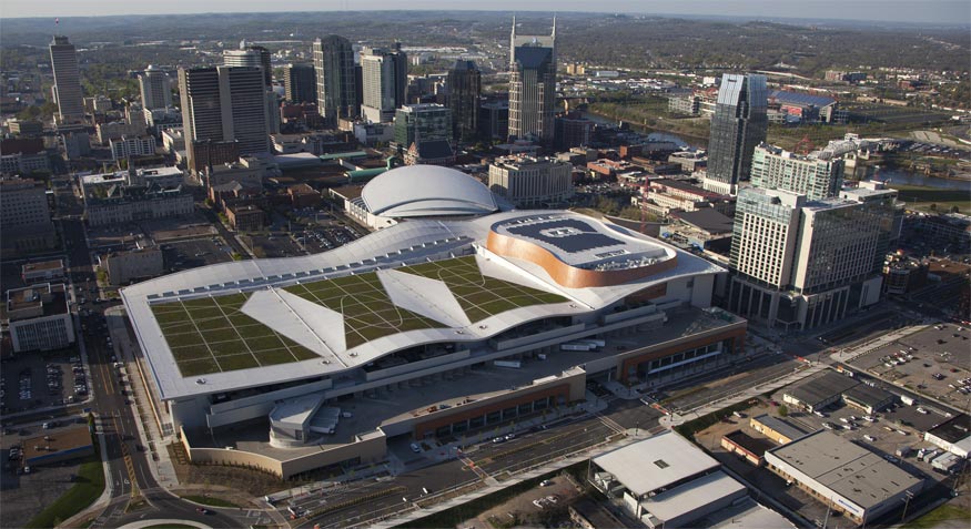 Nashville Music City Center Aerial Shot